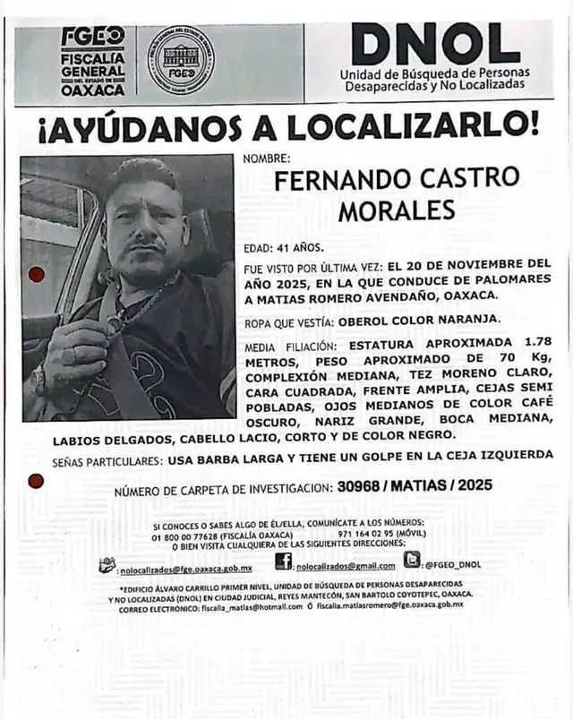 Fernando, trailero de Veracruz desaparecido en carretera de Oaxaca