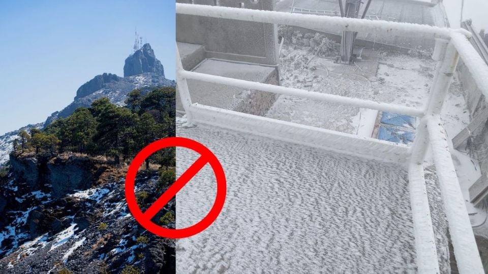 Cierran acceso al Cofre de Perote por hielo tras paso del frente frío
