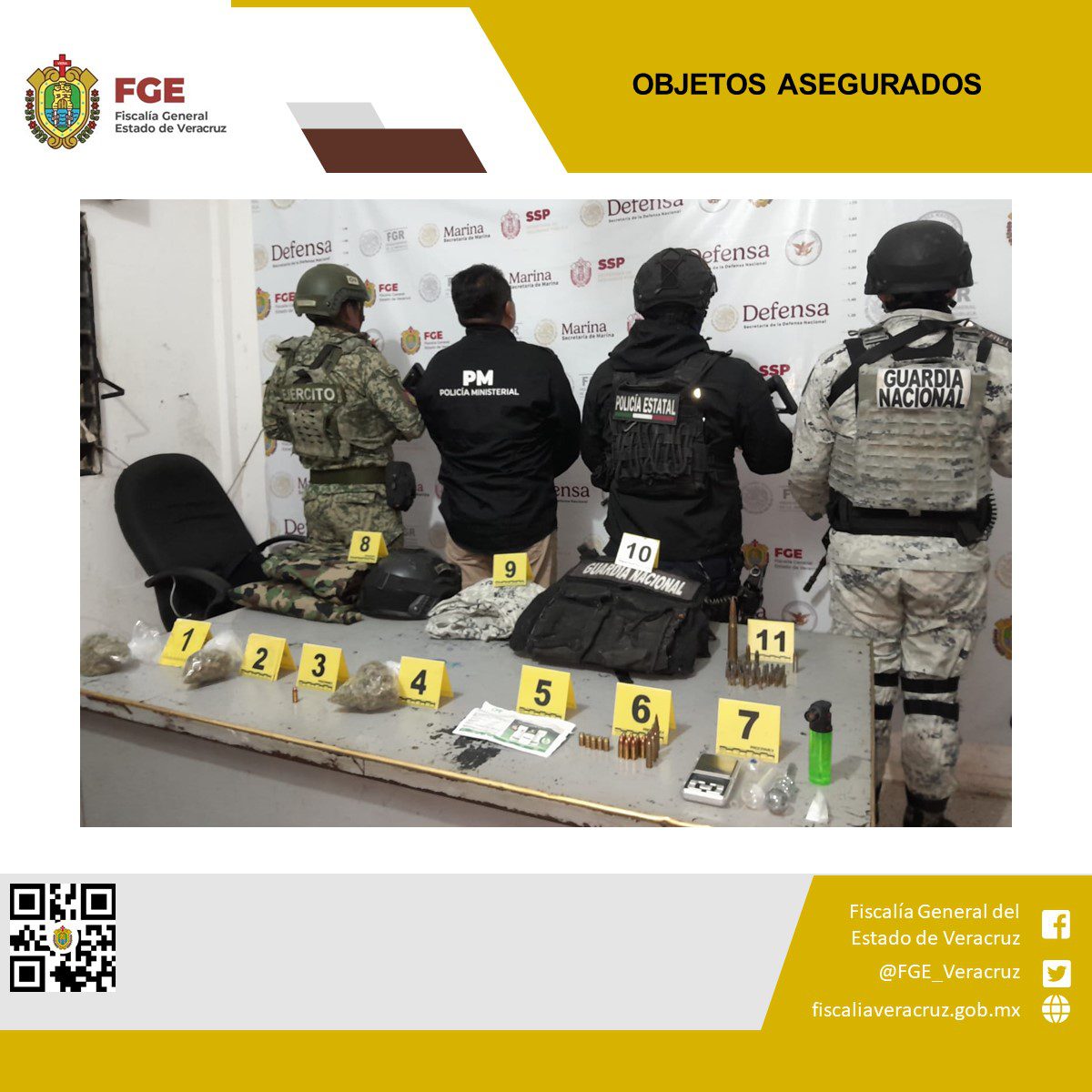 Realizan cateo en Jáltipan; se asegura droga, municiones y equipo táctico