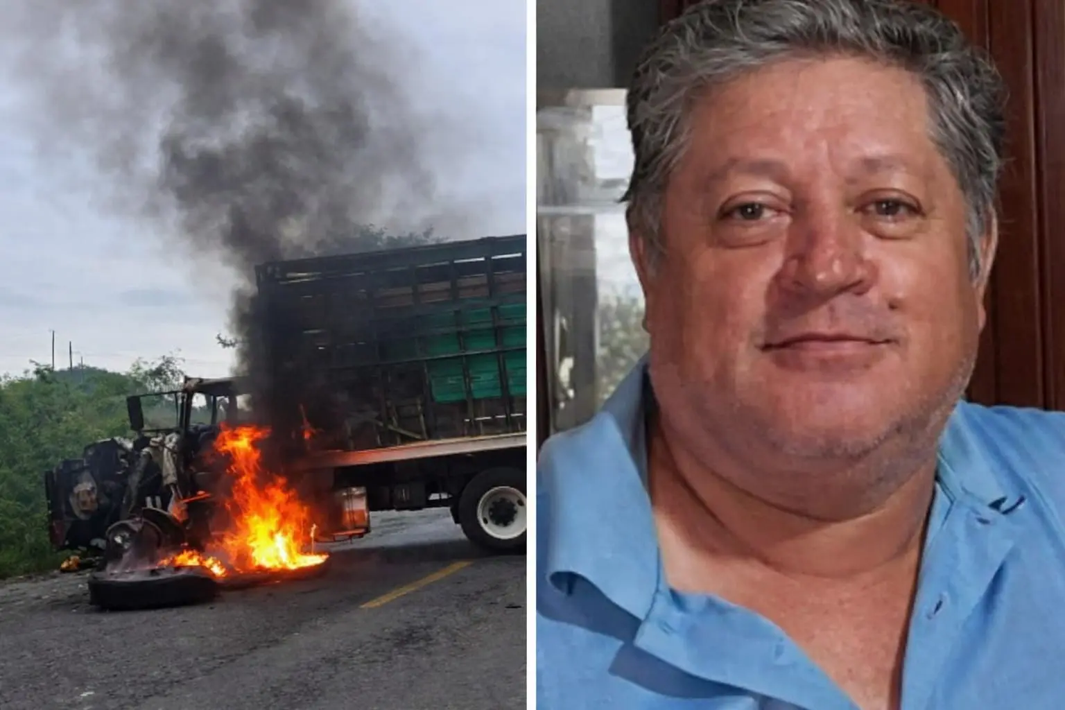 Buscan a Bulmaro Herrera tras quema de camión en Álamo