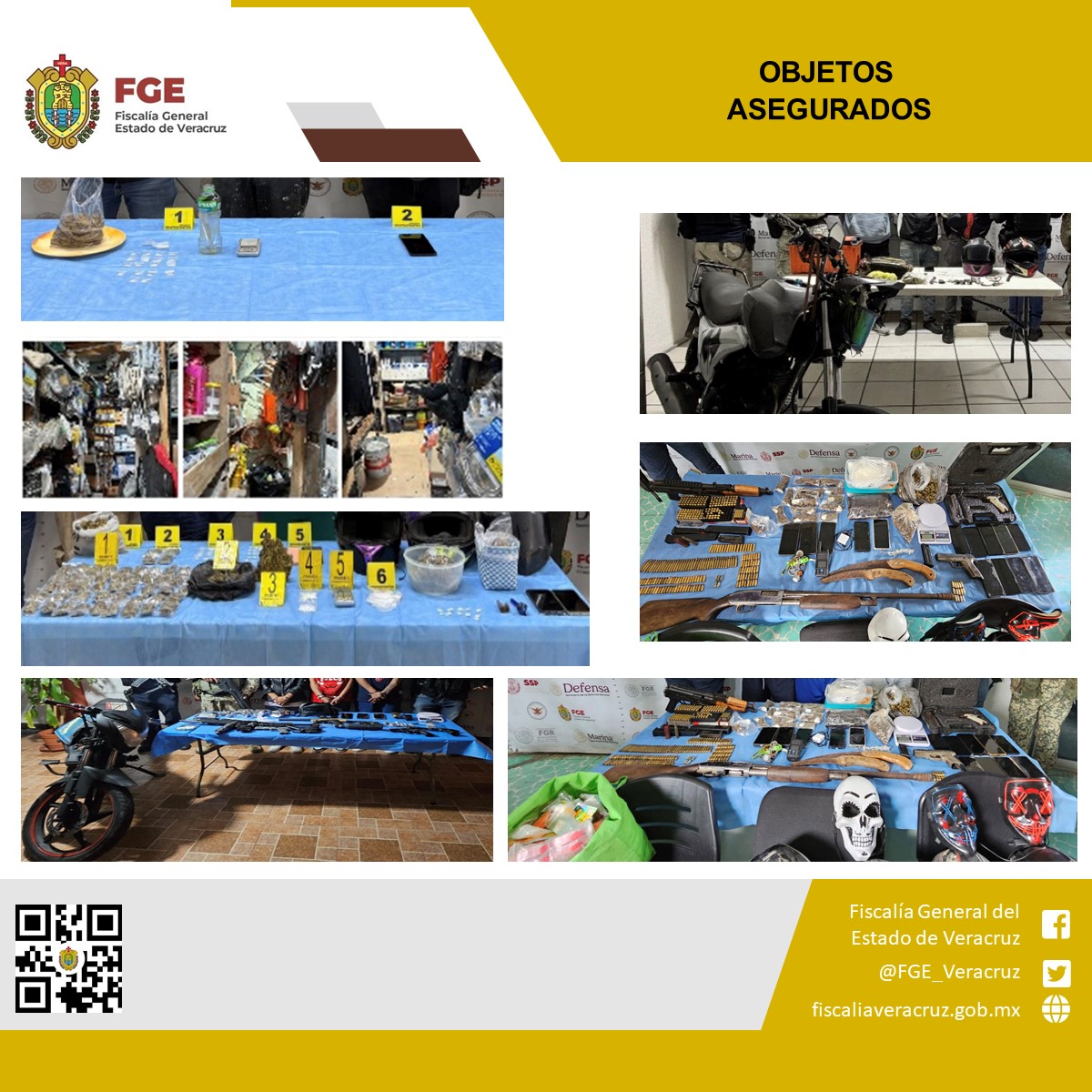 Fiscalía General del Estado detiene a 21 personas durante cateos realizados en diversos municipios