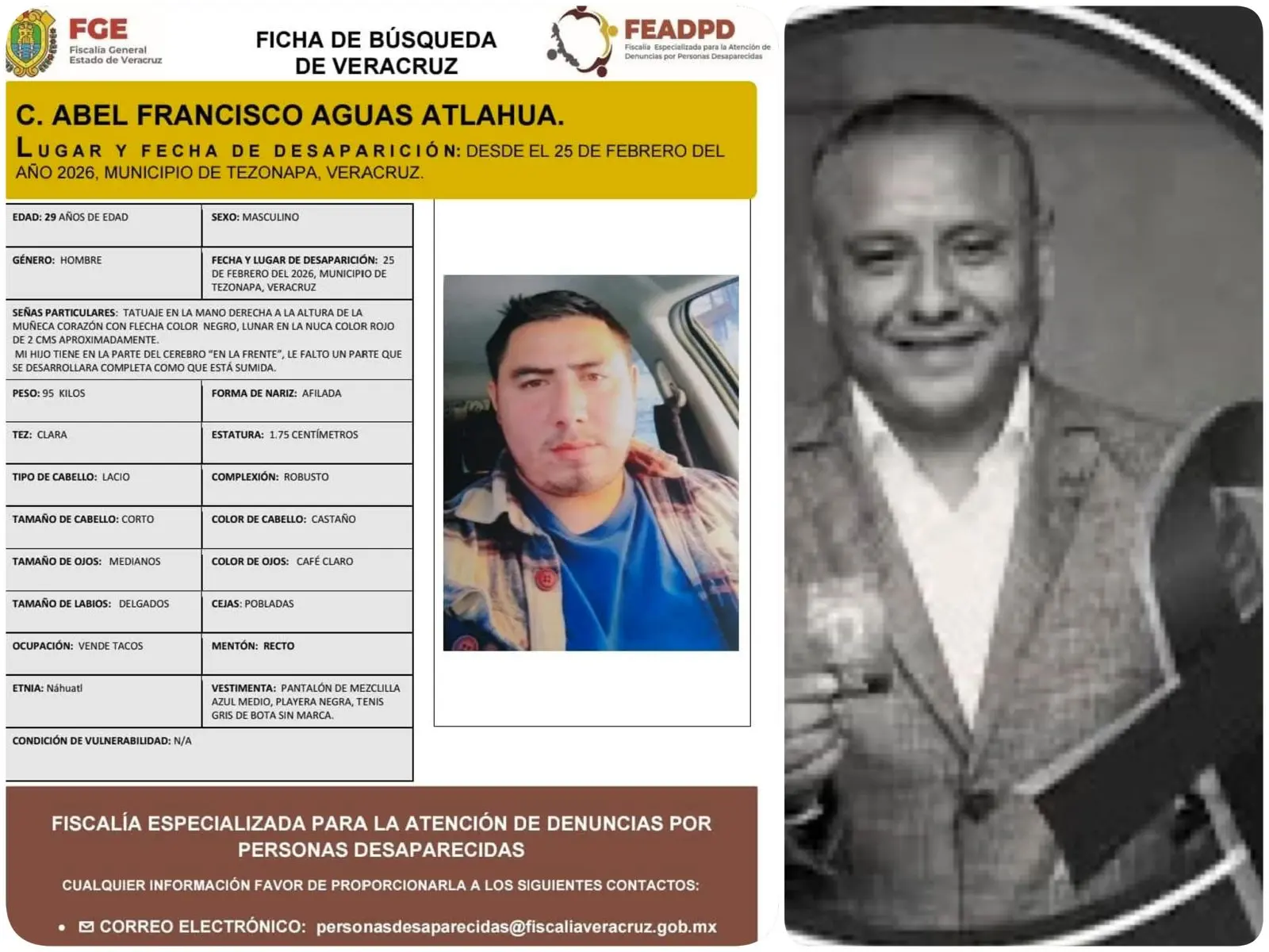 Desaparece sobrino de Benito Aguas, diputado asesinado en Zongolica