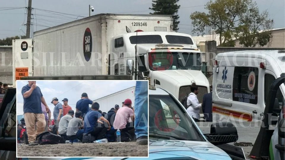 Aseguran tráiler con al menos 250 migrantes abandonados en Xalapa