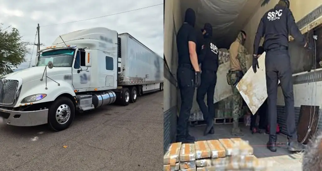 Aseguran 60 kilos de cocaína ocultos en tráiler