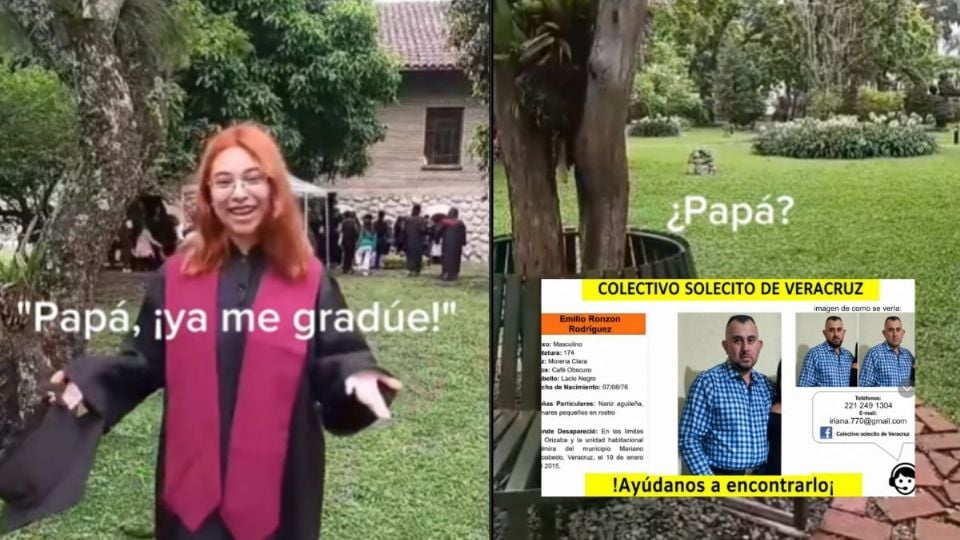 Ya me gradué: joven dedica logro a su padre desaparecido en Veracruz y pide apoyo para localizarlo