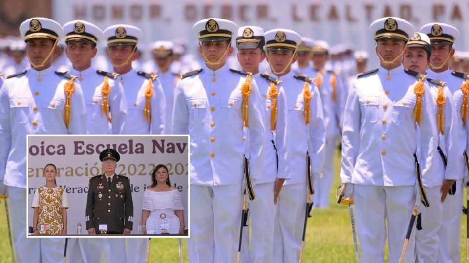 Se gradúan 211 guardiasmarinas en Antón Lizardo; Sheinbaum encabeza ceremonia