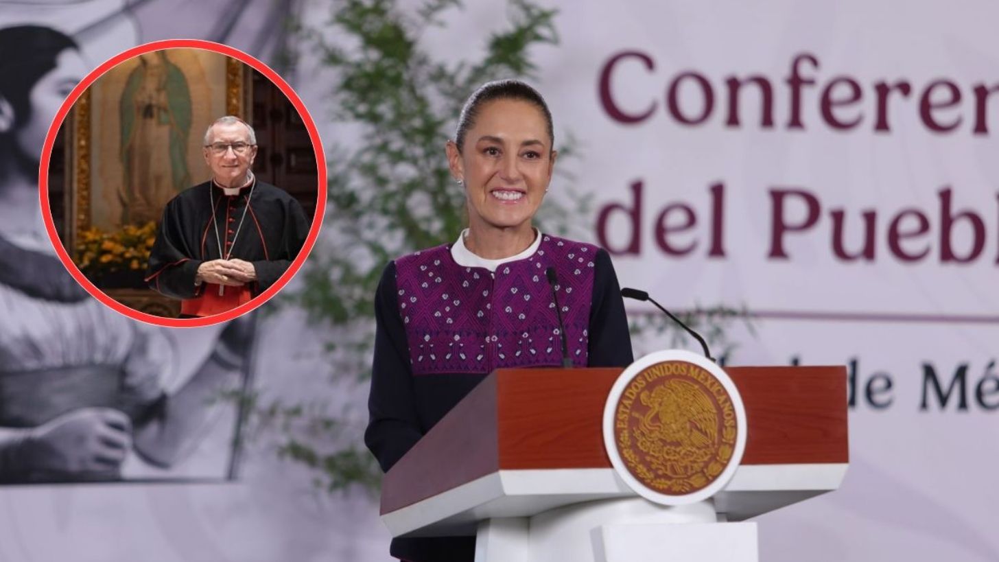 Pietro Parolin, Secretario de Estado de El Vaticano, llega a Palacio Nacional para reunirse con la presidenta Sheinbaum