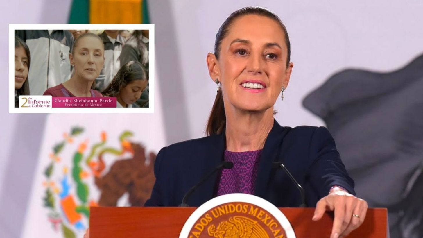 ¿Cuántos spots de Sheinbaum se proyectarán antes de su Segundo Informe de Gobierno?