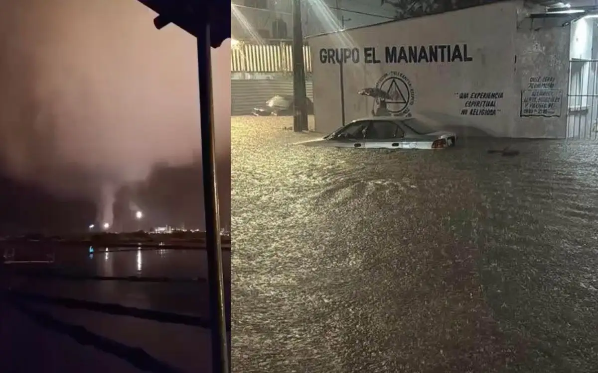 Tromba marina en Minatitlán y tormentas eléctricas azotan a municipios del sur de Veracruz