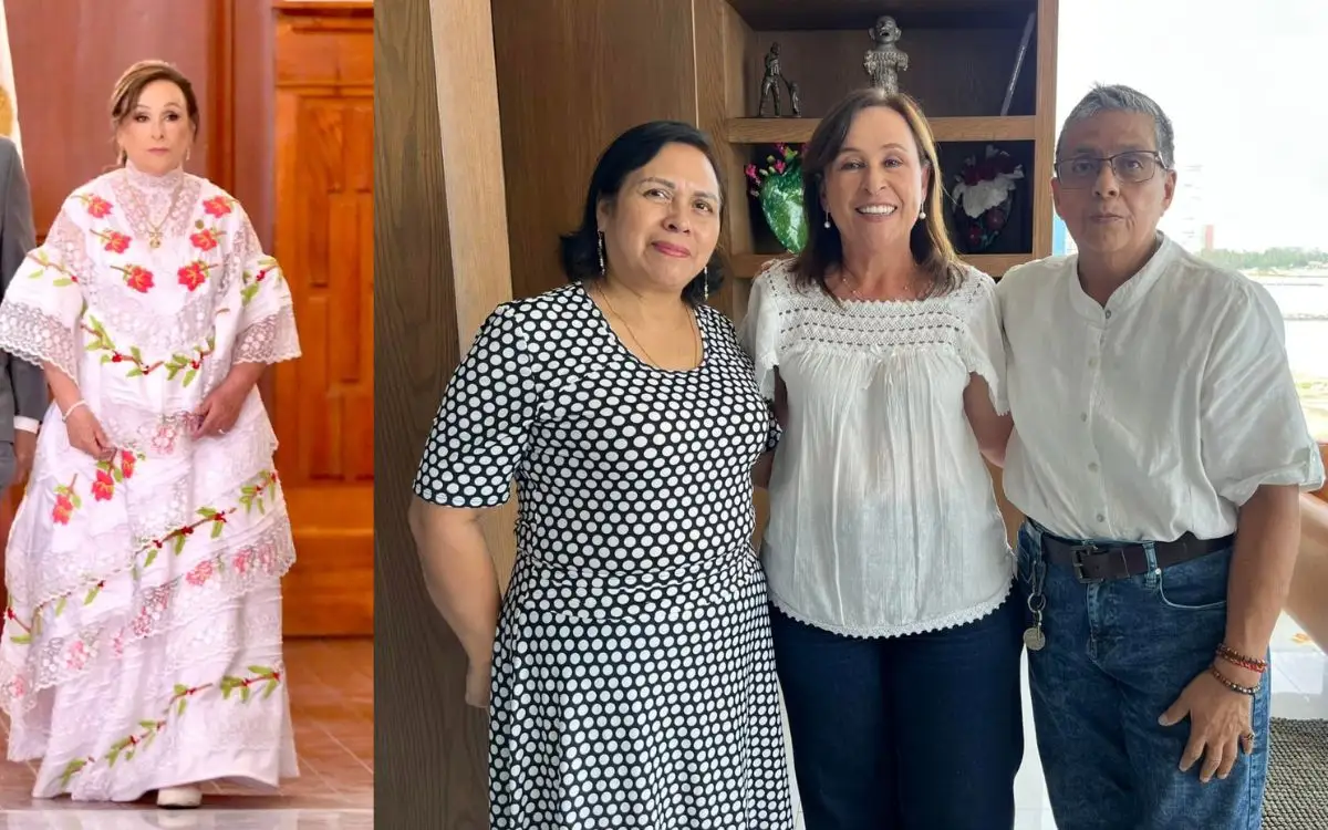 María y Teresa, creadoras del vestido tradicional de Córdoba que usó Nahle en el Grito de Independencia