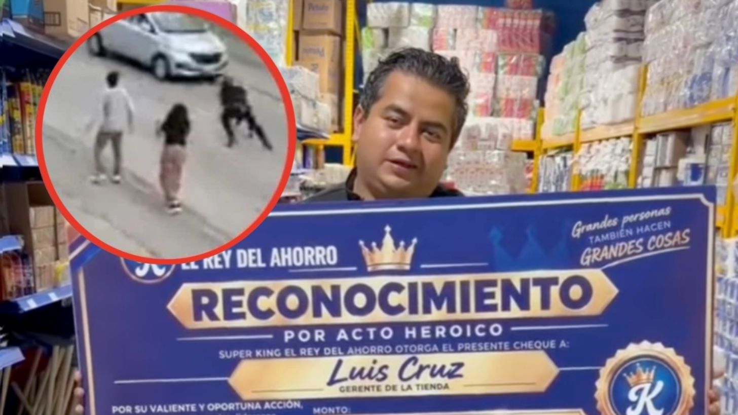 Reconocen con 20 mil pesos a trabajador que salvó a una niña de ser atropellada en Puebla