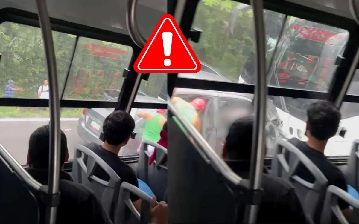 Estudiantes del Tecnológico de Poza Rica chocan contra autobús en carretera de Papantla; hay 4 heridos