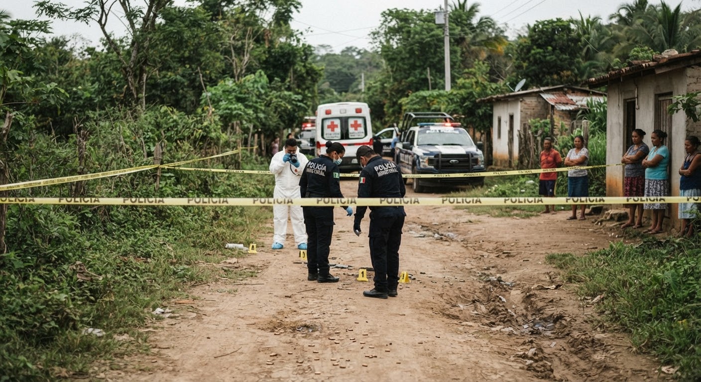 Tragedia en Papantla: ases¡nan a mujer y a su hijo de 14 años en El Corcho